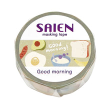画像をギャラリービューアに読み込む, SAIEN Good morning 15mm×7m マスキングテープ 食べ物 かわいい 和紙テープ UR-0264
