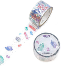 画像をギャラリービューアに読み込む, SAIEN Twinkle Clear Tape ホログラム箔 クリスタル 20mm幅 マスキングテープ テープ 文房具 学生 かわいい ホログラム クリア クリアテープ HR-1021
