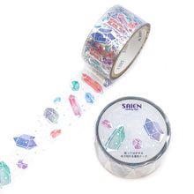 画像をギャラリービューアに読み込む, SAIEN Twinkle Clear Tape ホログラム箔 クリスタル 20mm幅 マスキングテープ テープ 文房具 学生 かわいい ホログラム クリア クリアテープ HR-1021
