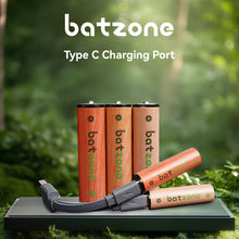 画像をギャラリービューアに読み込む, batzone リチウムイオン充電池 単3(4本入り) タイプCケーブル付
