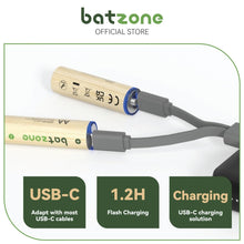 画像をギャラリービューアに読み込む, batzone リチウムイオン充電池 単3(4本入り) タイプCケーブル付
