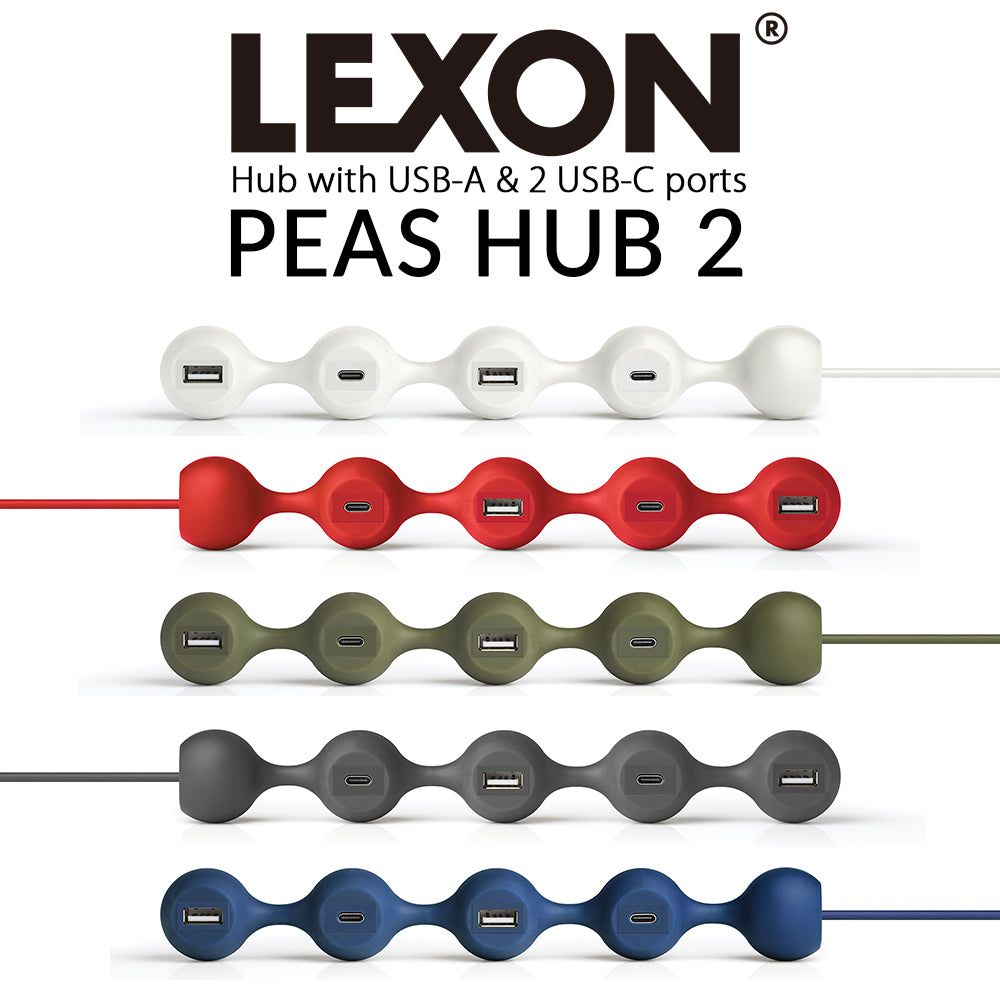 LEXON (レクソン) PEAS HUB2 4個口ハブ　2×USB・2×USB-C